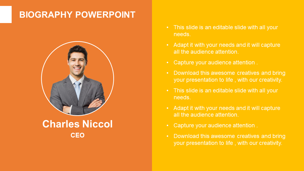 powerpoint presentation for biography